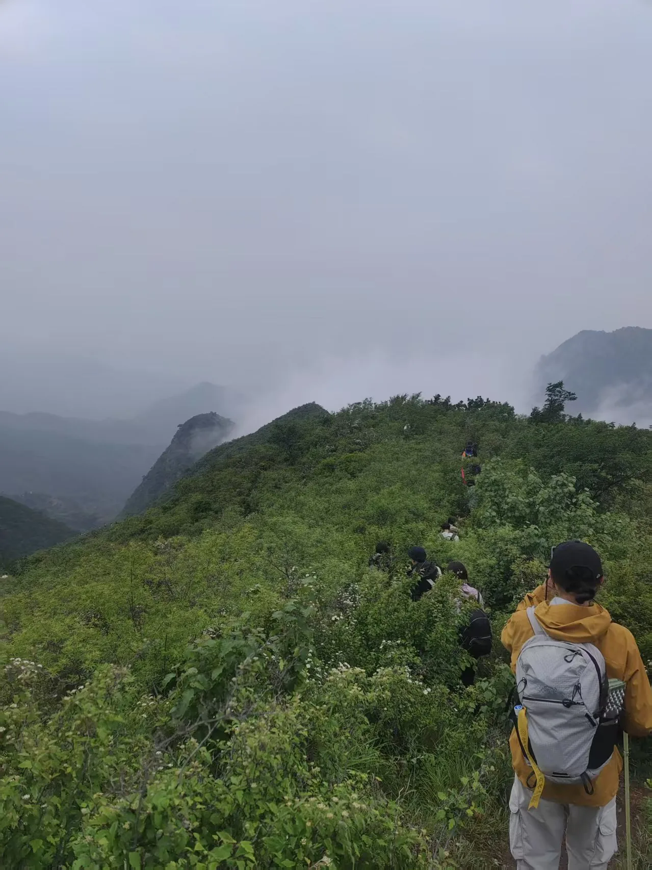 A rainy hike through the mountains